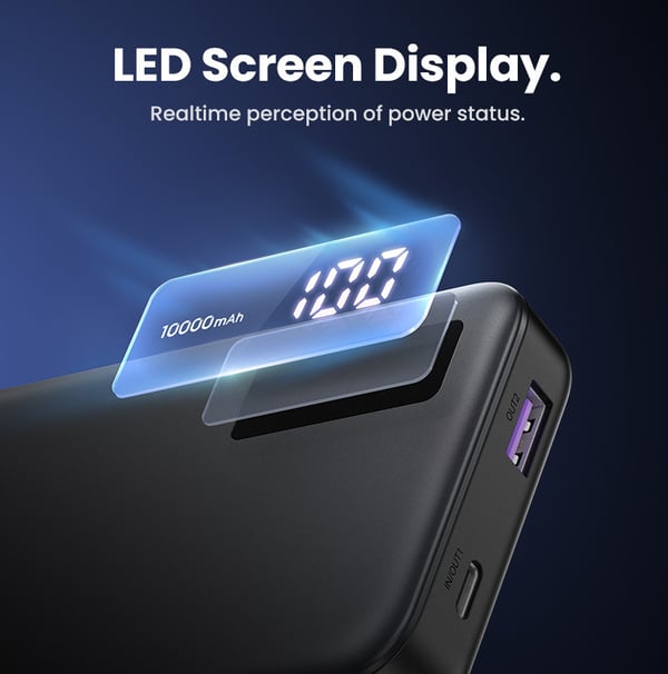 Ugreen 10 000 mAh powerbank med snabbladdning