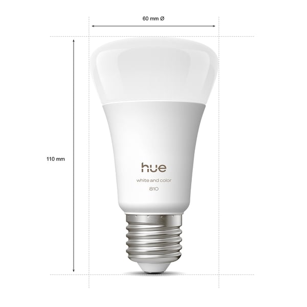 Philips Hue LED-smartlampa, Vit och färgambians, E27, 810 lm, 4-pack