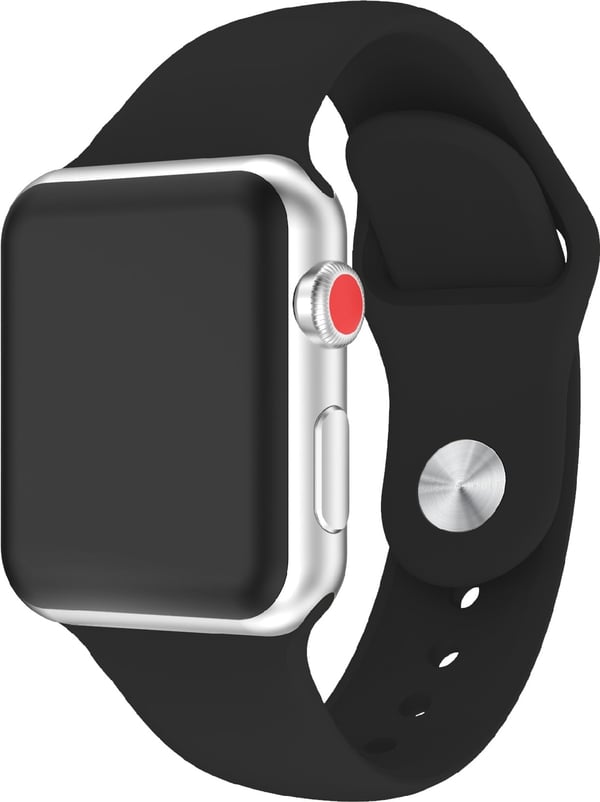 Wave silikonarmband, Apple Watch 42 mm / 44 mm / 45 mm, svart