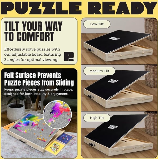 Puzzle Ready - lutningsbar pusselbräda, 1000 bitar