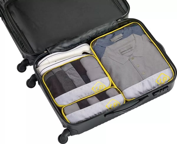 GoTravel Triple Packing Cubes -packpåsar, 3-delad, gul