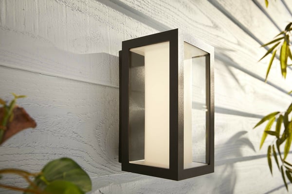 Philips Hue Impress Outdoor-smartväggfäste, stor 24 cm, antracit, 1200 lm