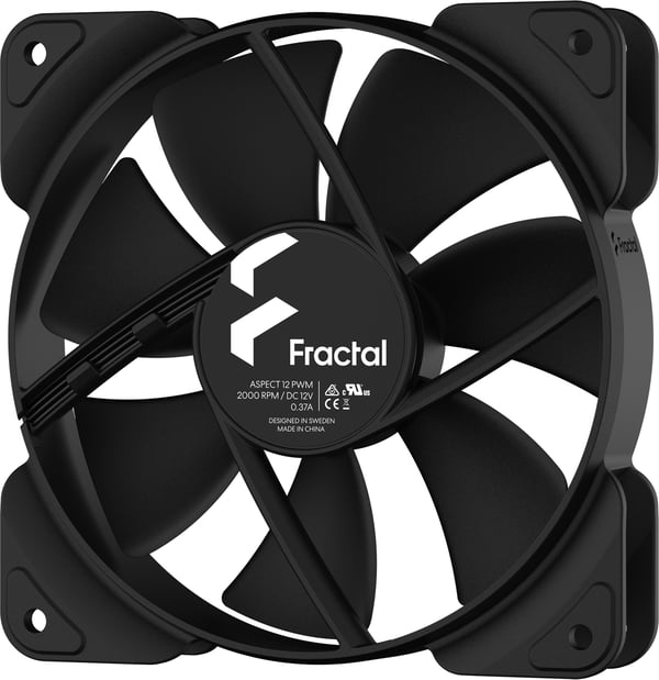 Fractal Design Aspect 12 PWM-fläkt, 120 mm, svart