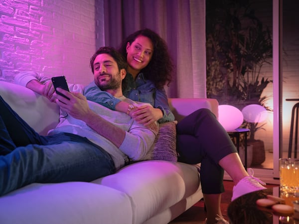 Philips Hue -LED-smartpære, BT, Hvid og farvet ambiance, GU10, 4,2 W, starterpakke
