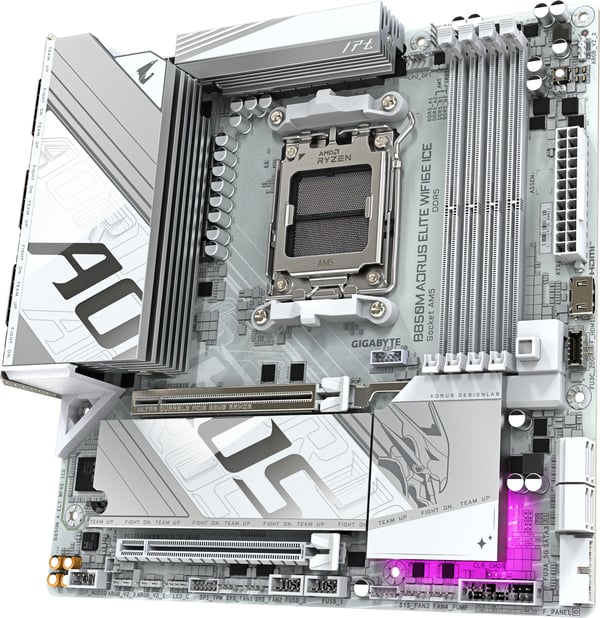 Gigabyte B850M Aorus Elite WiFi6e Ice Micro-ATX-moderkort, AM5