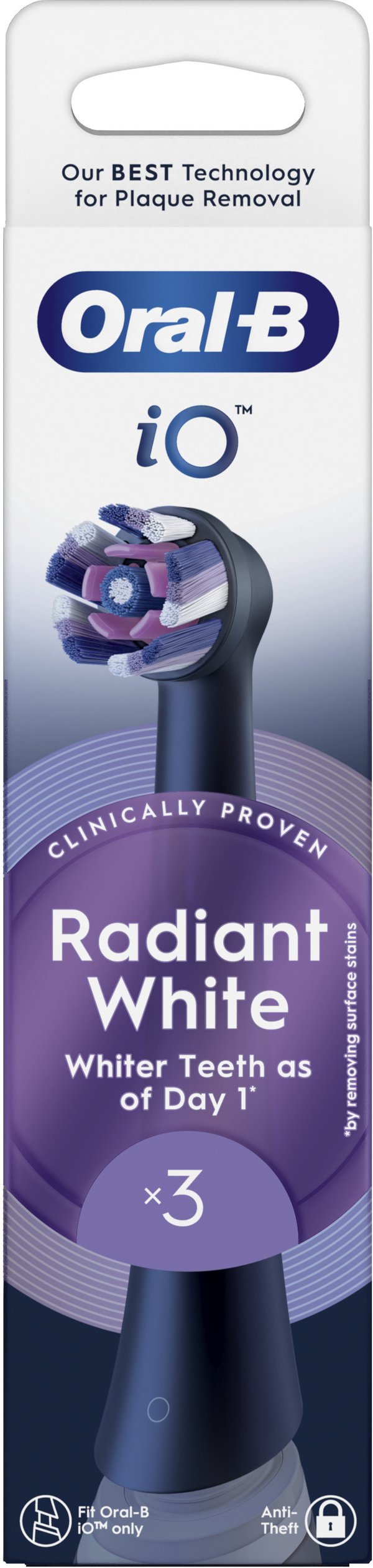 Oral-B iO Radiant White Black -utbytesborstar 3 st, svart