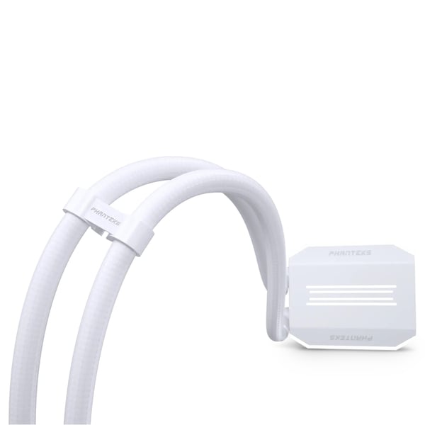 Phanteks Glacier One 420D30 DRGB AIO vätskekylare för CPU, X2 Cap, vit