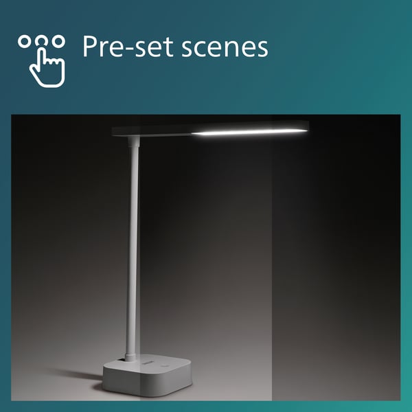 Philips Tilpa DSK212 -skrivbordslampa, vit