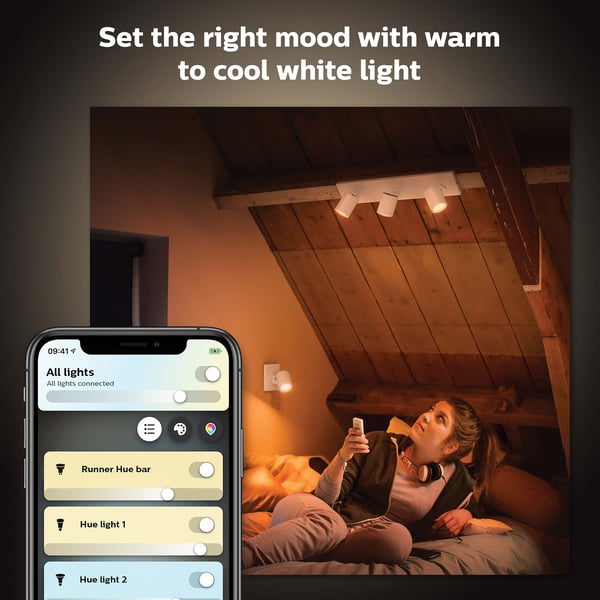 Philips Hue Runner vit ambiance - smart spotlights, 3-delad, vit, BT, 3 x 4,2 W