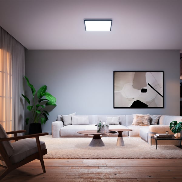 Philips Hue Aurelle taklampa 39 W, 2000-6500K, 3750 lm, fyrkantig, svart XL