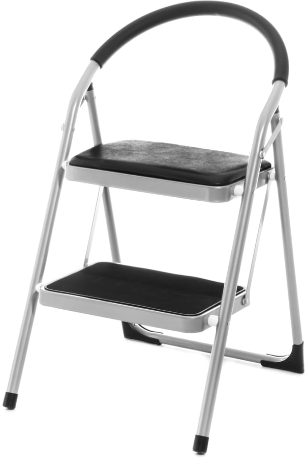 Tarmo - stegpall, 2-nivå, aluminium och svart