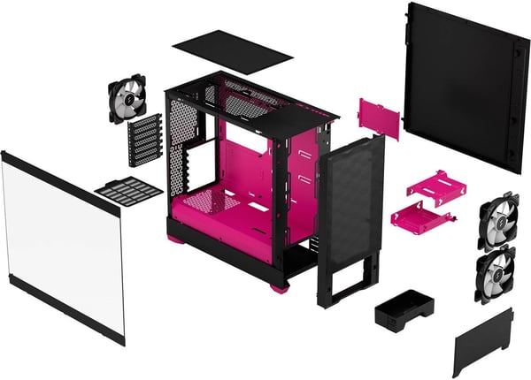 Fractal Design Pop Air RGB Magenta Core TG ATX-kabinet med vindue, sort/magenta