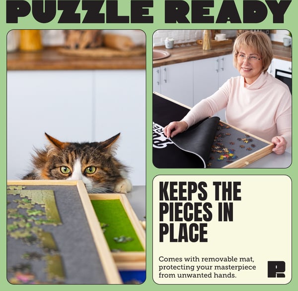 Puzzle Ready - Träpusselbräda, 1500 bitar