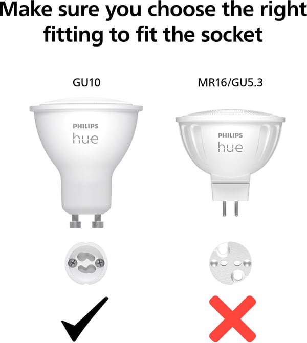 Philips Hue -LED-smartlampa, BT, Vit, GU10, 4,2 W, 1-pack