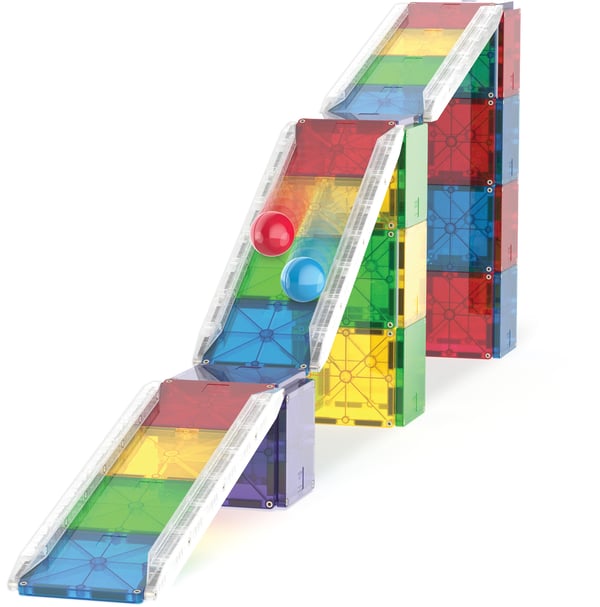MAGNA-TILES® Rail Racer Deluxe magnetisk kulbana, 90 delar