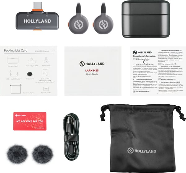 Hollyland LARK M2S Duo trådlös lavalier-mikrofon med USB-C