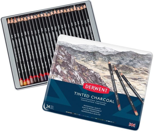 Derwent Tinted Charcoal -tonade kolkrit, 24 pennor
