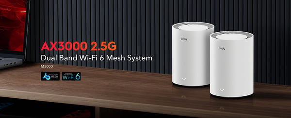 Cudy M3000 WiFi 6 -Mesh-system, 2-pack