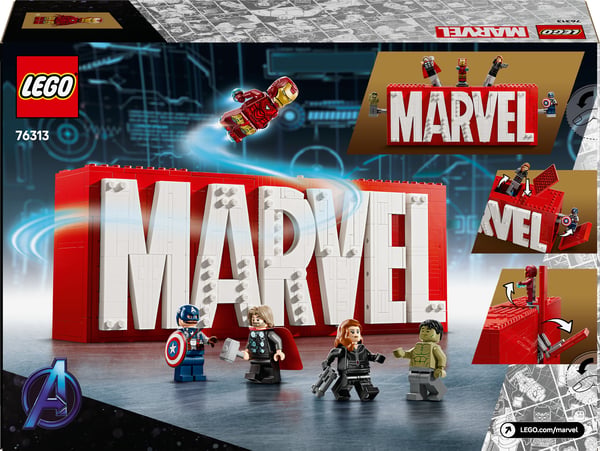 LEGO Superhelte Marvel 76313 – MARVEL-logo og minifigurer