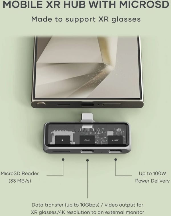 Satechi Mobile XR - USB-C-hub med microSD-læser, stjerneskærm