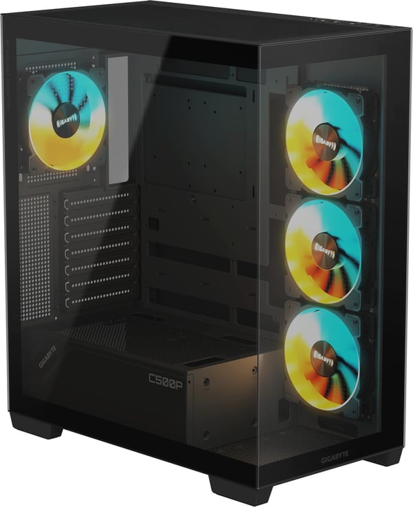 Gigabyte Panoramic Stealth GB-C500P ST ATX Mid-Tower chassi, svart