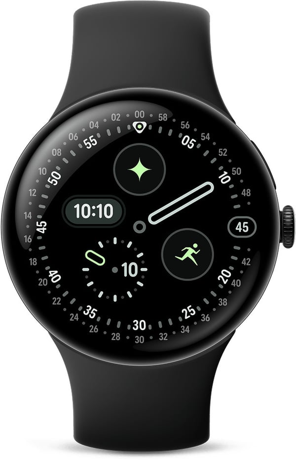 Google Pixel Watch 4 WiFi smartklocka, 45 mm, Obsidian