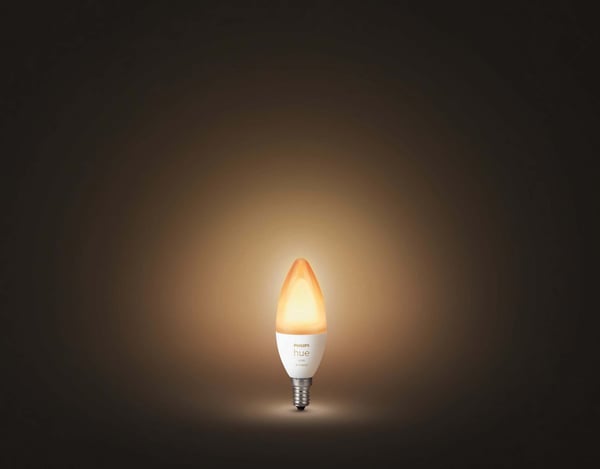 Philips Hue White Ambiance -LED-smartpære, BT, E14, 470 lm