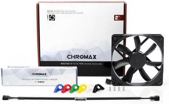 Noctua NF-S12A PWM chromax.blac.swap - kabinetventilator, 120 mm