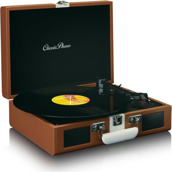 Lenco Classic Phono TT-120 - vinyldrejeskiveafspiller, brun/hvid Lenco Classic Phono TT-120 - vinyldrejeskiveafspiller, brun/hvid
