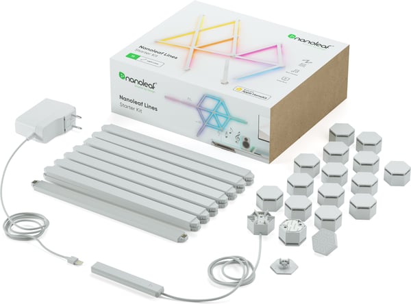 Nanoleaf Lines Starter Kit smart panelbelysning, 15 paneler