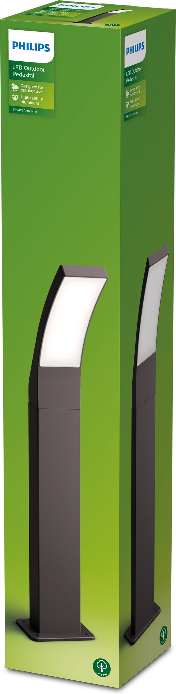 Philips Splay Pedestal -søjlebelysning, antracit, 2700K