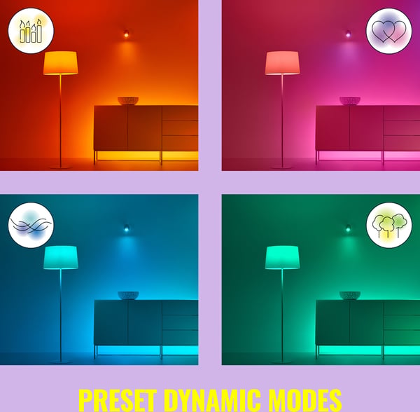 WiZ smartlampe, E27, A60, RGB, Wi-Fi, 2200-6500 K, 806 lm, mat, 3 stk.