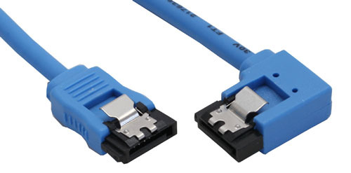 InLine afrundet SATA-kabel med L-tilslutning (højre), 0,3m
