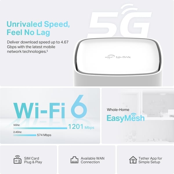 TP-LINK Archer NX200-5G Dual Band 5G/4G/3G-modem och WiFi6-basstation