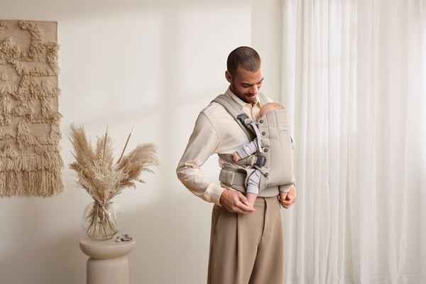 BabyBjörn Harmony Woven Mélange bärsele, ljus beige