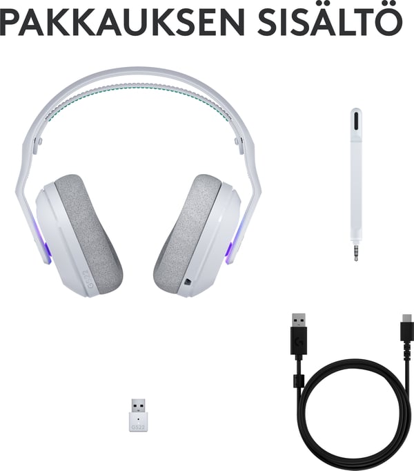 Logitech G522 LIGHTSPEED spelheadset, vit