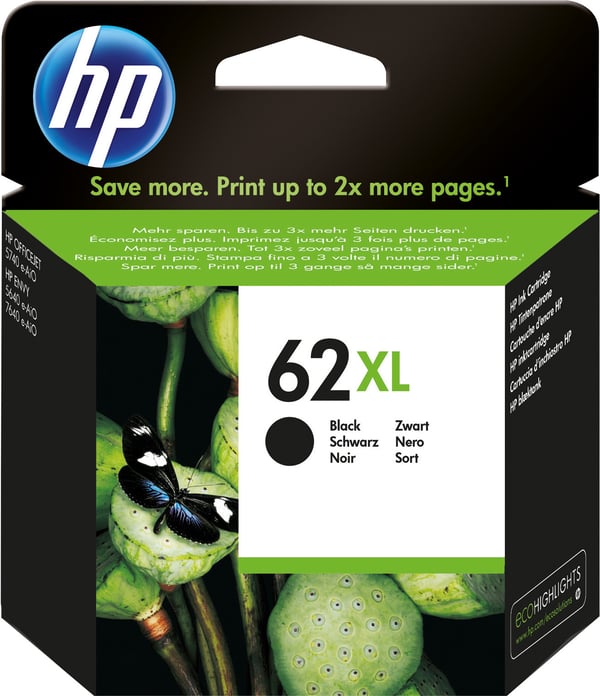 HP 62XL bläckpatron, svart