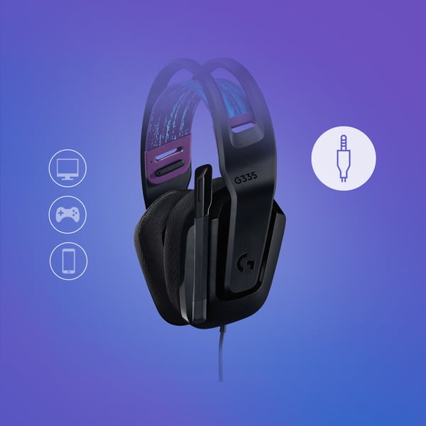 Logitech G335 -spilheadset, sort