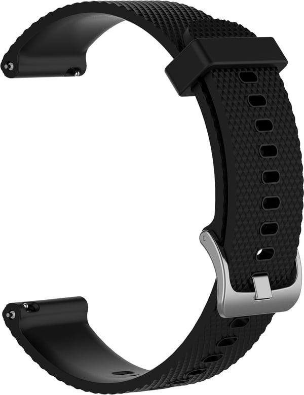 Wave silikonarmband 22 mm, för smart- och sportklockor, svart