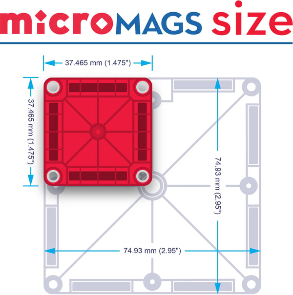 MAGNA-TILES® microMAGS Reselåda magnetisk byggsats, 26 delar