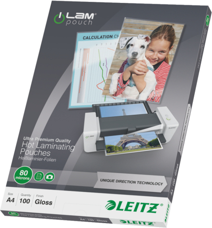 Leitz iLAM A4 UDT 80 mic -blank lamineringsficka, 100 st