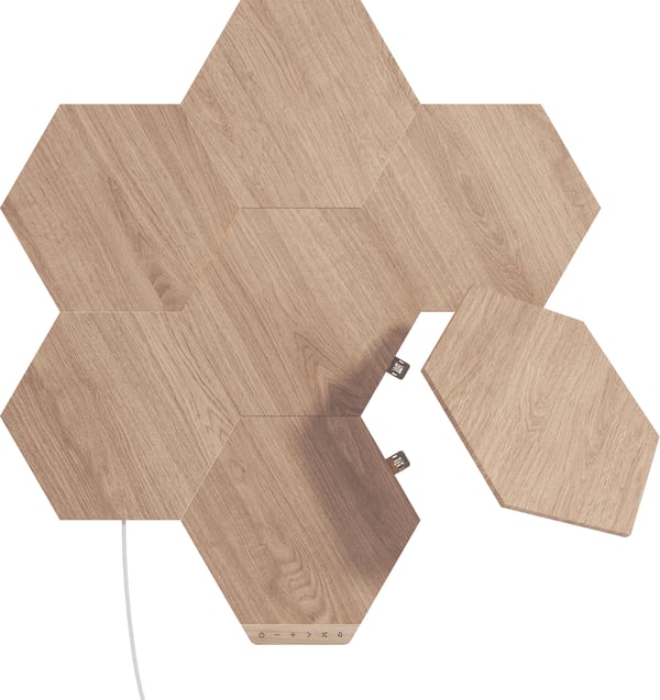 Nanoleaf Elements Träliknande Hexagoner Startpaket -startpaket, 7-panelspaket
