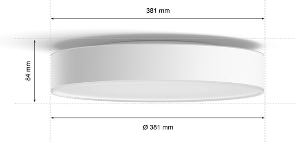 Philips Hue Devere white ambiance -smart taklampa, M-storlek, IP44, vit
