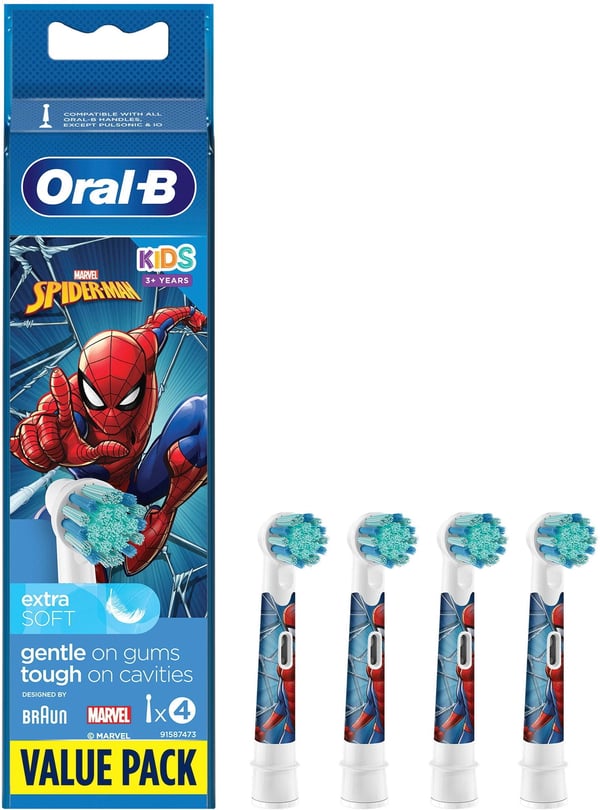 Oral-B Kids Spider-Man -udskiftningsbørste, 4 stk.