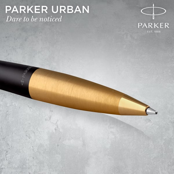 Parker Urban Muted Black G.T -vridbar kulspetspenna, svart/guld
