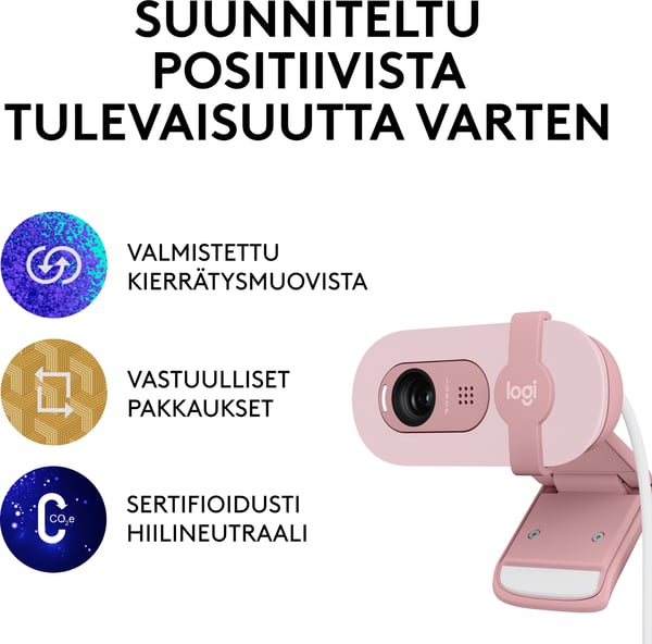 Logitech Brio 100 -webbkamera, rosa