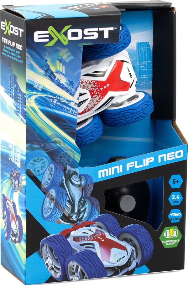 Exost Mini Flip Neo - fjernbetjent stuntbil, blå