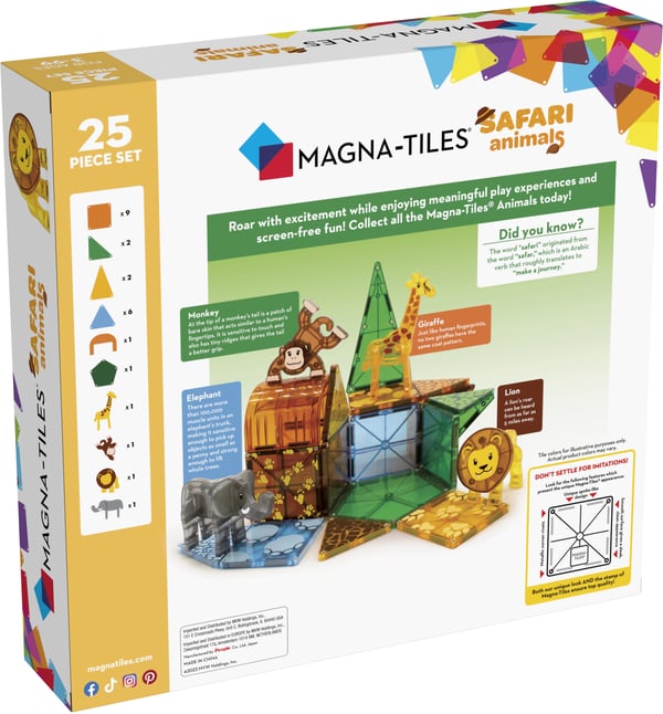 MAGNA-TILES Safari-djur - magnetbyggsats, 25 delar