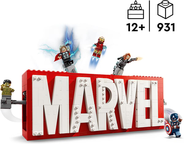 LEGO Superhelte Marvel 76313 – MARVEL-logo og minifigurer