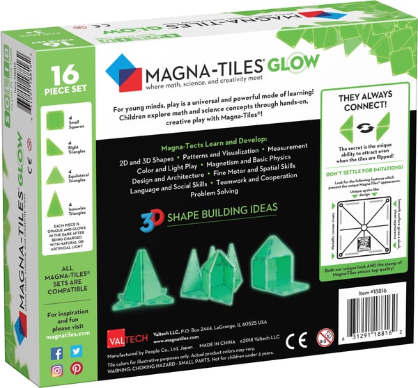 MAGNA-TILES Glow expansionsset, 16 delar